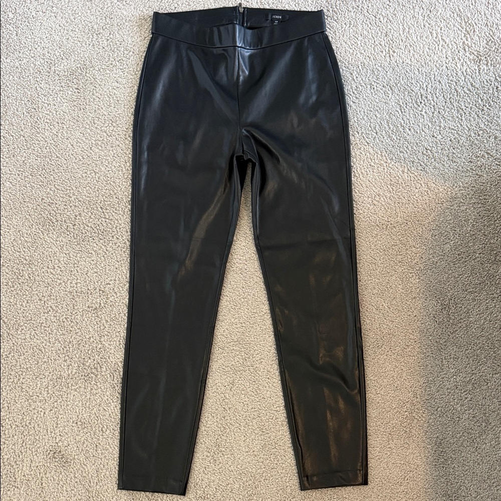 J. Crew Sleek Black Leatherette Leggings